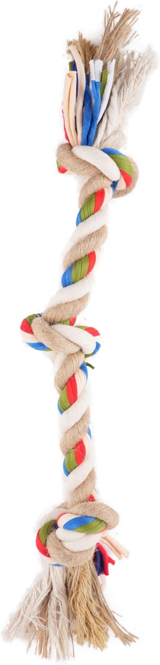 BarkButler x FOFOS Flossy 3 Knots Rope Toys for Dogs - Dog Chew Toy, Dog Toys for Medium Dogs (5-20kg) - Multicolour
