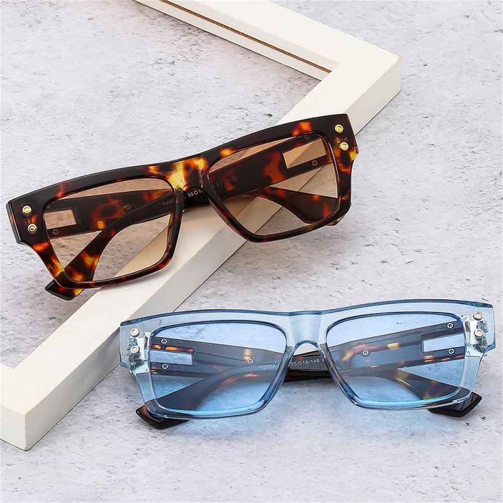 [HCPIHF] スクエアサングラス メンズ レディース グラデーションレンズ PC合金フレーム 旅行用サングラス