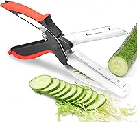 Vista 1 de Vegetable Scissors and Food Cutter - Kitchen Shears With Cutting Board, Quick Slicer, Chopper for Meat and Vegetables