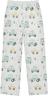 Pantalones de pijama para niños con bolsillos y cintura elástica, para niños de 6 a 14 años, color verde