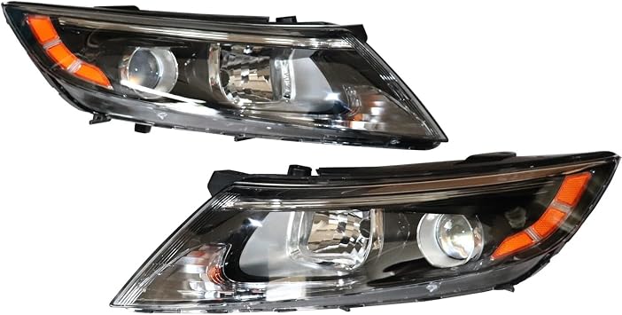 Headlights Headlamp for 2014-2015 for Kia Optima,Halogen Headlights Hedlamps with Waterproof,L & R Side Hedlamps Assembly,Headlamp Clear Lens,Driect Replacement Left-Hand Drive+Right Passenger