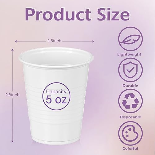 Miniatura 9 de 1000 vasos de plástico desechables de 5 onzas5.1 fl oz para fiesta, varios colores, vasos de plástico para degustación, fiestas, picnic, barbacoa,