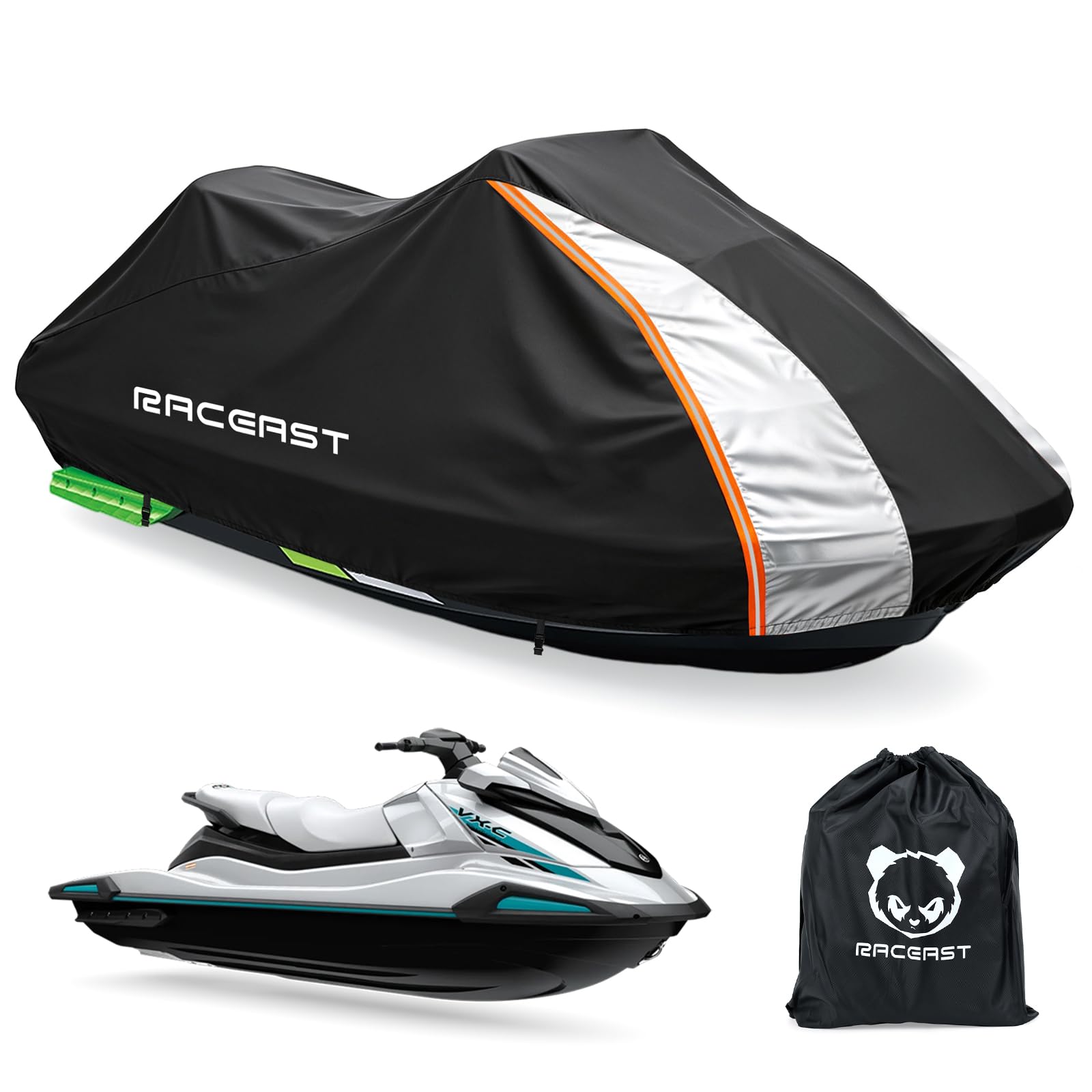 Jet Ski Cover 600D Heavy Duty Trailerable Jetski Cover 115-120 Inch