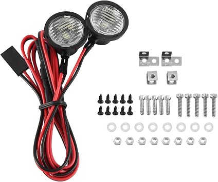 2pcs LED Light Bright Headlight Spotlight for 1/10 RC Crawler Car 4 6 10 90046 Wraith RR10 VS4-10