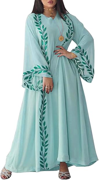Muslim Dress for Women Loose Full Cover Long Abaya Dubai Kaftan with Hijab Modest Full Length Prayer Dress