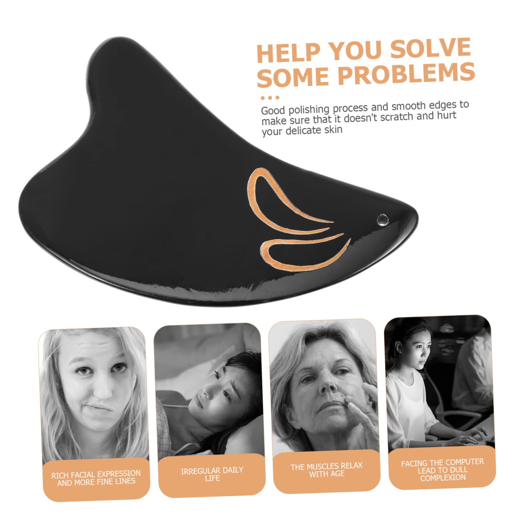 Healvian 5piezas Gua Sha De Cuerno De Búfalo Para Masaje Facial y Corporal Herramienta De Relajación Muscular Accesorio De Bienestar Para Hogar Compacto y Fácil De Usar