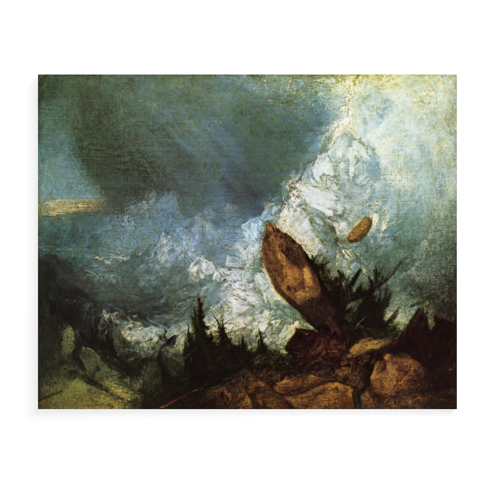 Paint by Numbers for Adults Landscape -Famous Paintings Joseph Mallord William Turner -The Fall of an Avalanche in The Grisons - 40X50Cm Kids Canvas Acrylic Painting Kits,B16