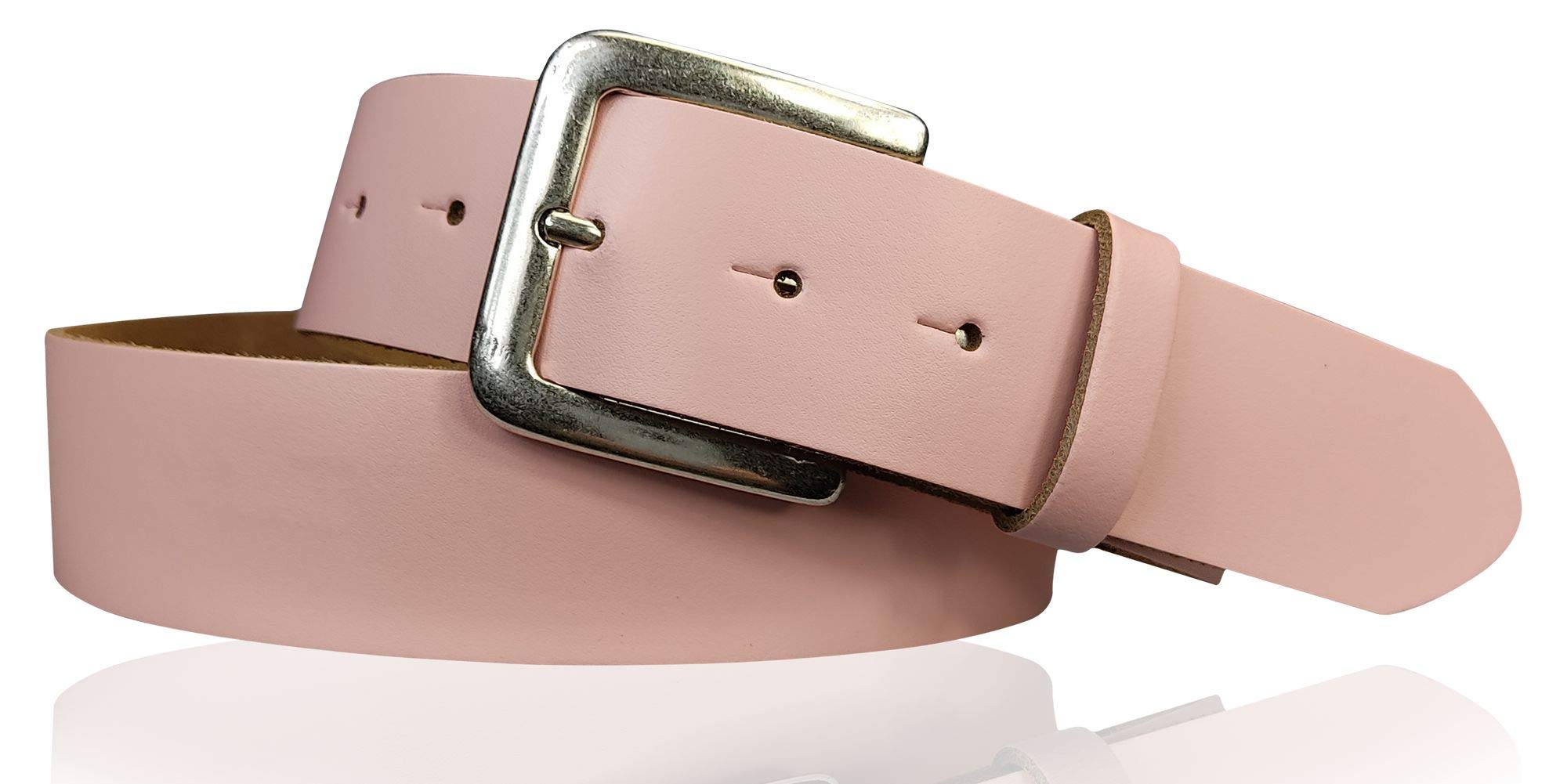 FronhoferBasic Genuine Leather Belt 4 cm / 1.57 in, with Silver Buckle 18617