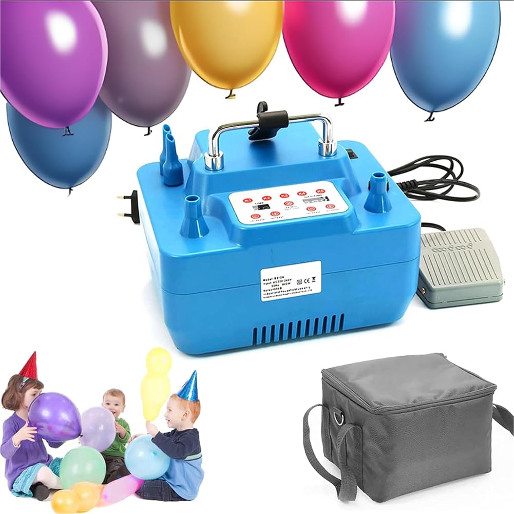 Pompa ad aria elettrica, 800 W, professionale a doppio foro, gonfiatore a palloncino a doppio ugello, pompa ad aria elettrica, gonfiatore quantitativo per palloncini per feste/matrimoni