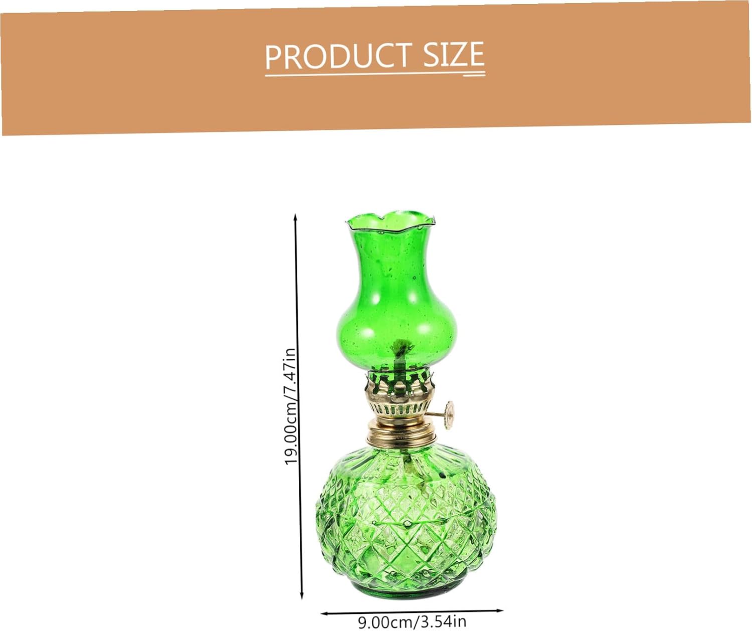 Vintage Green Glass Kerosene Lamp with Windproof Lampshade Portable Retro Oil Lamp for Outdoor and Indoor Use Centerpiece with Wick for Home Table and Camping