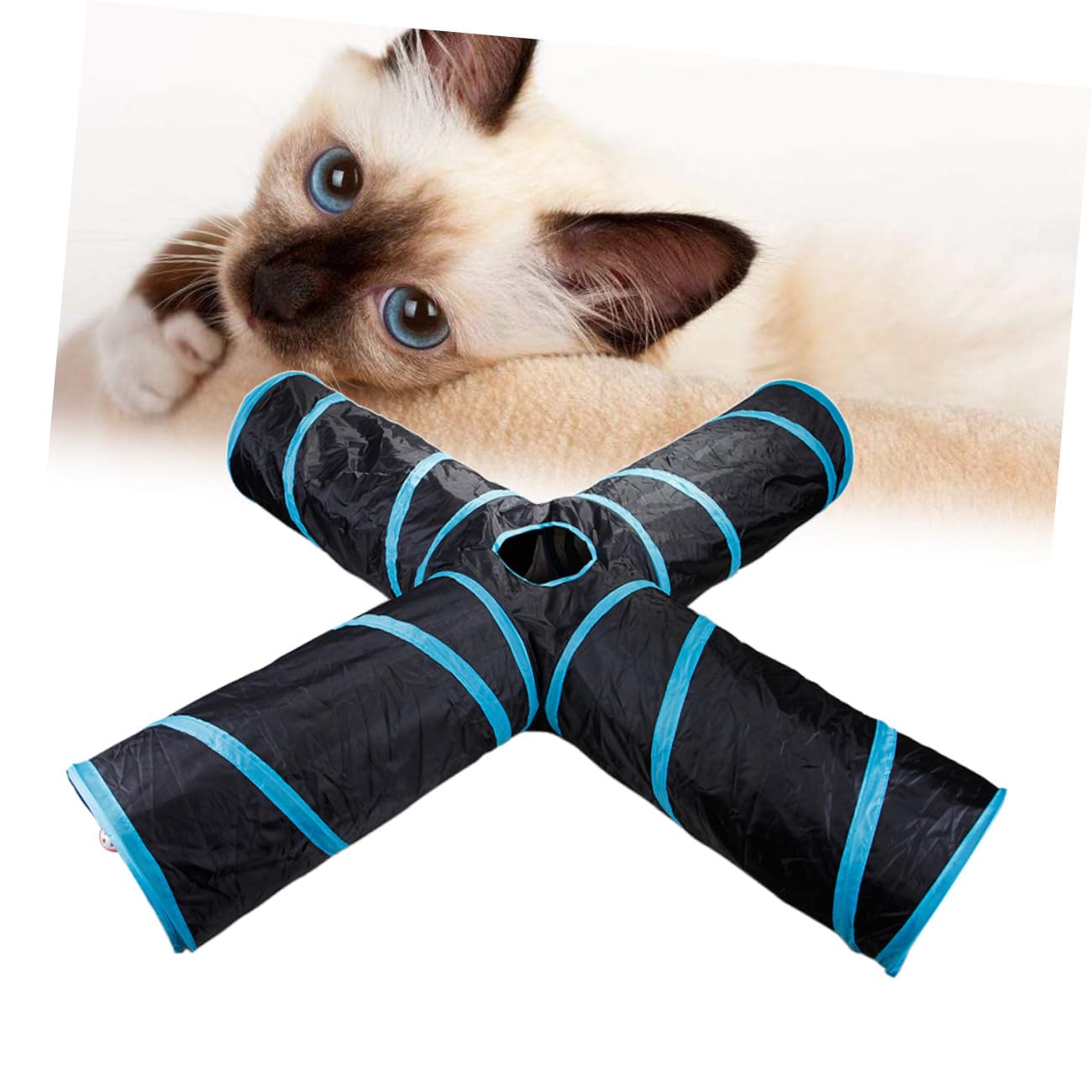 1 Pieza Tunel de Animales Conejos Bunny glop Game Katcher Conejillos petg Pets cattier cochinillo muñecos Toys Arruga Tubos Indestructible Cerdos túnel Juguete para Mascotas Blue