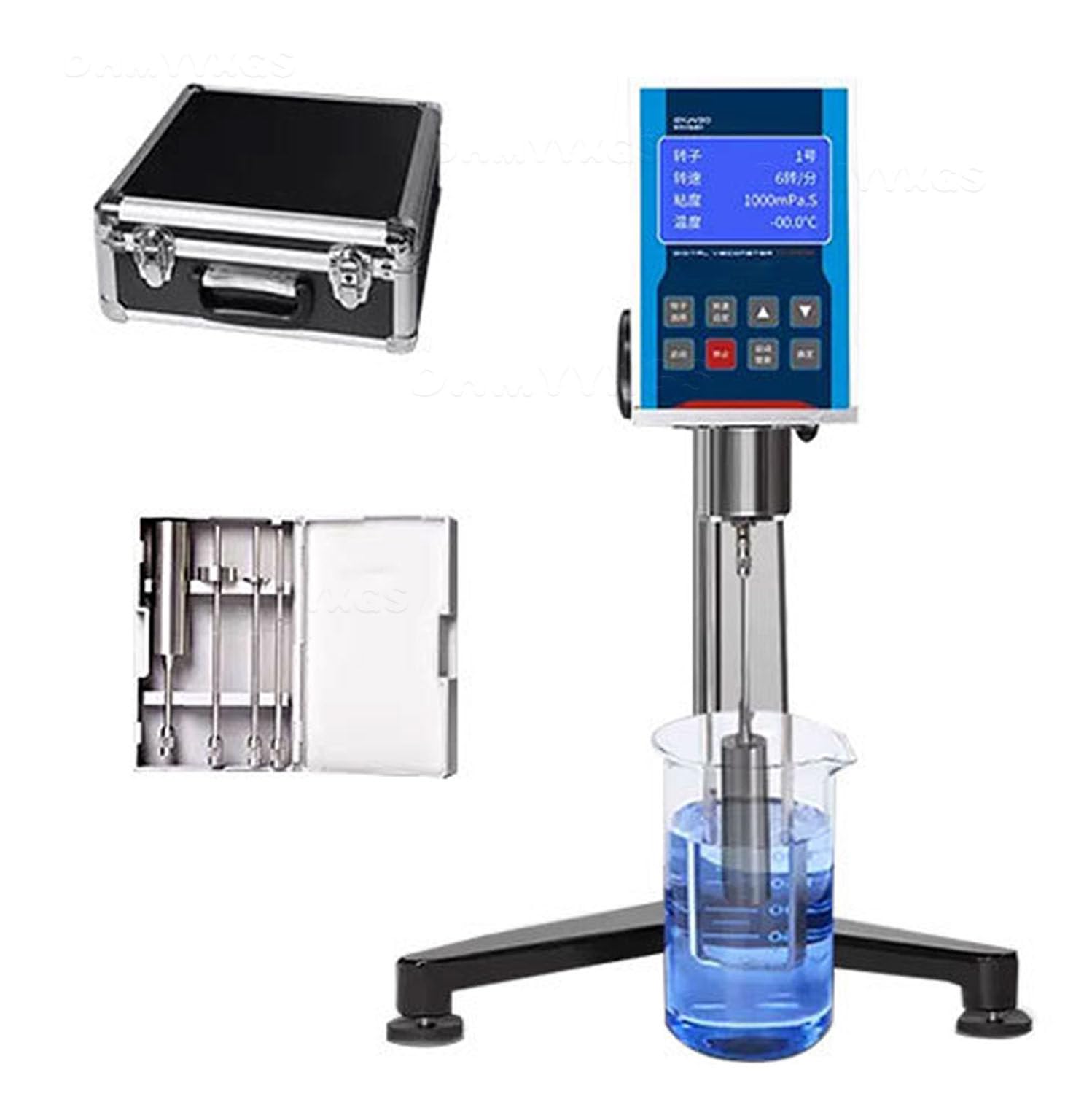 Viscosímetro rotativo digital, portátil y de mesa con salida de datos, búsqueda automática, ± 3% de precisión para mediciones de laboratorio de productos químicos, aceites y pegamentos