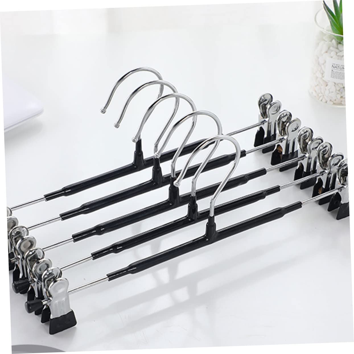 Garneck 5pcs Suit Hangers Trouser Hanger Folding Clothes Hanger Folding Hangers Shirt Hangers Jeans Hangers Space Saving Hanger Clothing Hanger Jean Hangers for Closet Pant Hanger Black