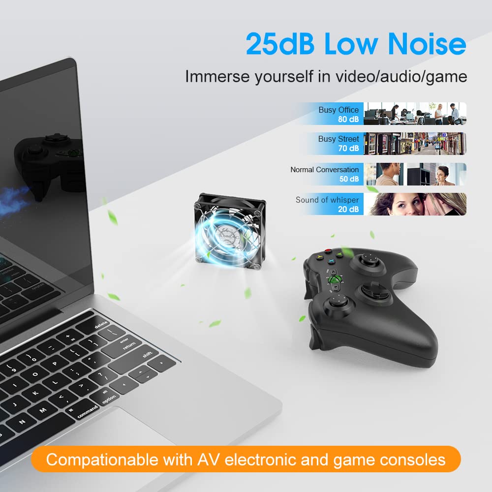 ELUTENG Ventola 80 mm 3 velocità Fan USB Ventole per PC Case Cooling Cabinet Router PC PS4 PS3 Xbox Router Water Tank USB Cooler 8cm