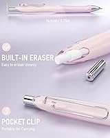 Vista 3 de Nicpro - Juego de 6 lápices mecánicos pastel de 0.02 pulgadas, lápices mecánicos lindos con agarre cómodo con 12 tubos de recambio de mina HB, 3