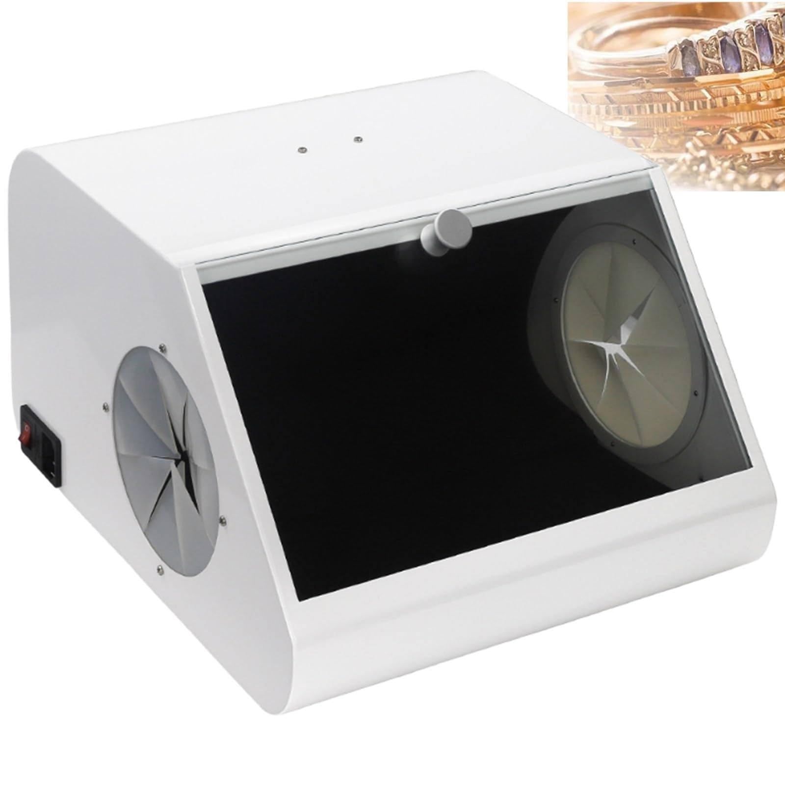 Cabina di sabbiatura per Laboratorio odontotecnico con Luce LED e Doppia Ventola, Ampia Finestra, postazione di Lavoro Senza Polvere per Dentisti