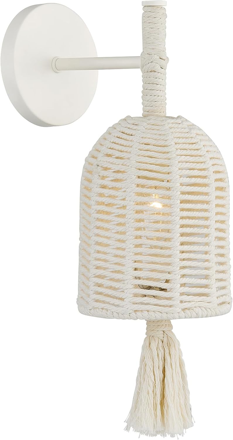 Savoy House 9-3402-1-341 Lunara Coastal Wall Sconce by Breegan Jane, 1-Light 60 Watt, 15" H x 6" W, Cotton