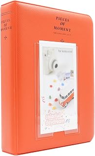 Ablus 64 Pockets Mini Photo Album for Fujifilm Instax Mini 7s 8 8+ 9 25 26 50s 70 90 Instant Camera & Name Card (Orange)