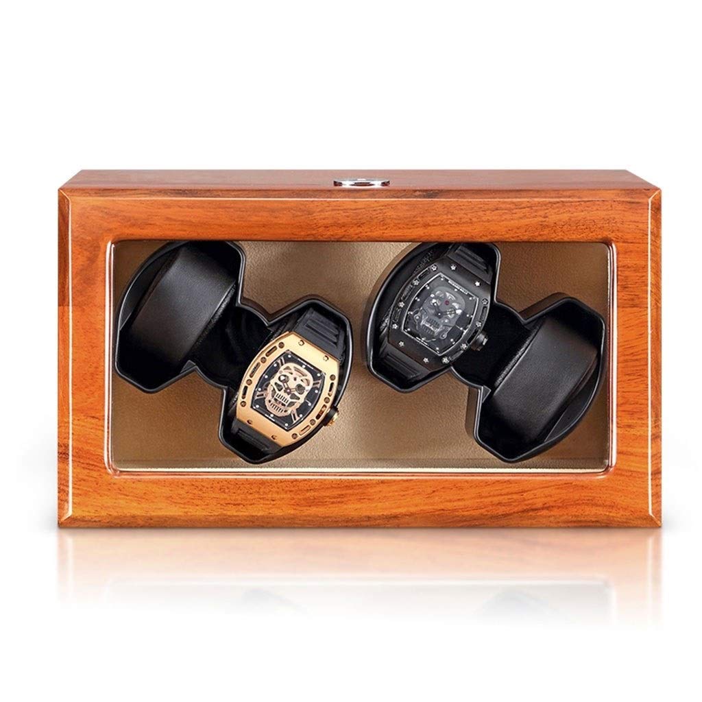QUSYZD Luxury Rosewood Automatic 2 or 4 Watch Winder with 5 Rotation Modes and Quiet Motor,