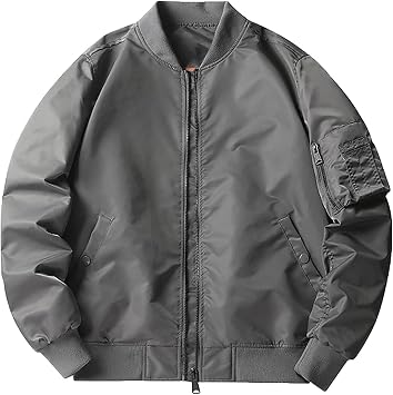 Bomber Jacket, Mens Lightweight Jacket Flight Jacket Thin Windbreaker Outwear Casual Coat Baseball Sportswear with Multi Pockets Flying Jackets for Men Uk Sports Jackets for Men Uk Jacket Men