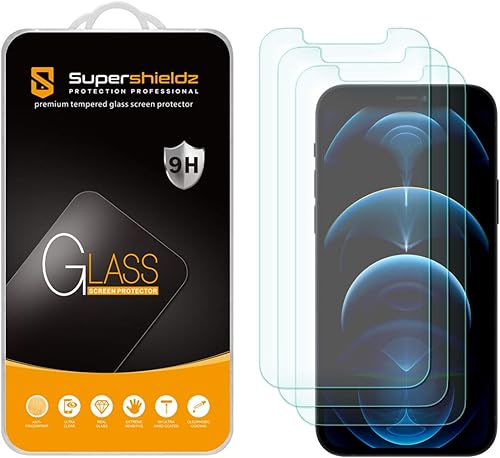 Miniatura 1 de Supershieldz (3 unidades) Diseñado para iPhone 12, iPhone 12 Pro, iPhone 11 y iPhone XR (6.1 pulgadas), protector de pantalla de vidrio templado,