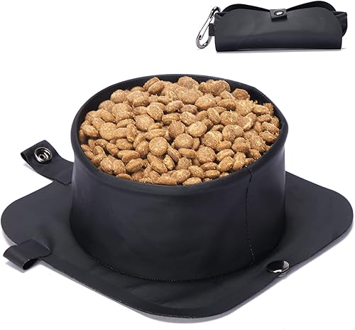 PETSFIT Cuenco de agua portátil para perros con mosquetón, cuencos plegables para perros, material de PVC de grado alimenticio mejorado, cuenco de