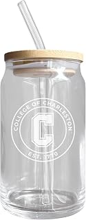 R and R Imports College of Charleston NCAA 12 oz Engraved Can Glass Single