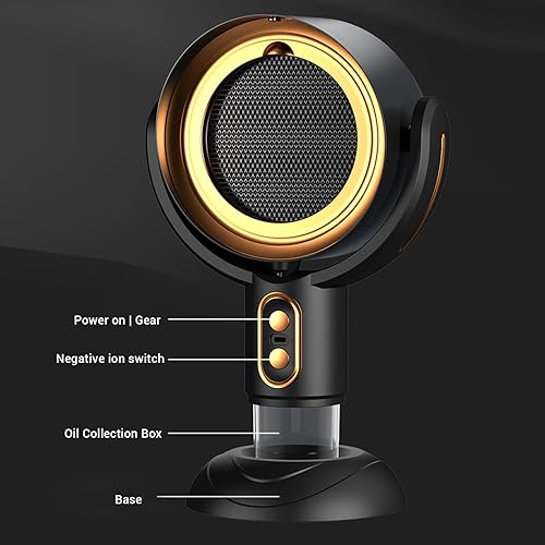 Miniatura 6 de Campana extractora portátil, campana extractora de escritorio silenciosa de 2 velocidades, purificación de aire de iones negativos, filtro de