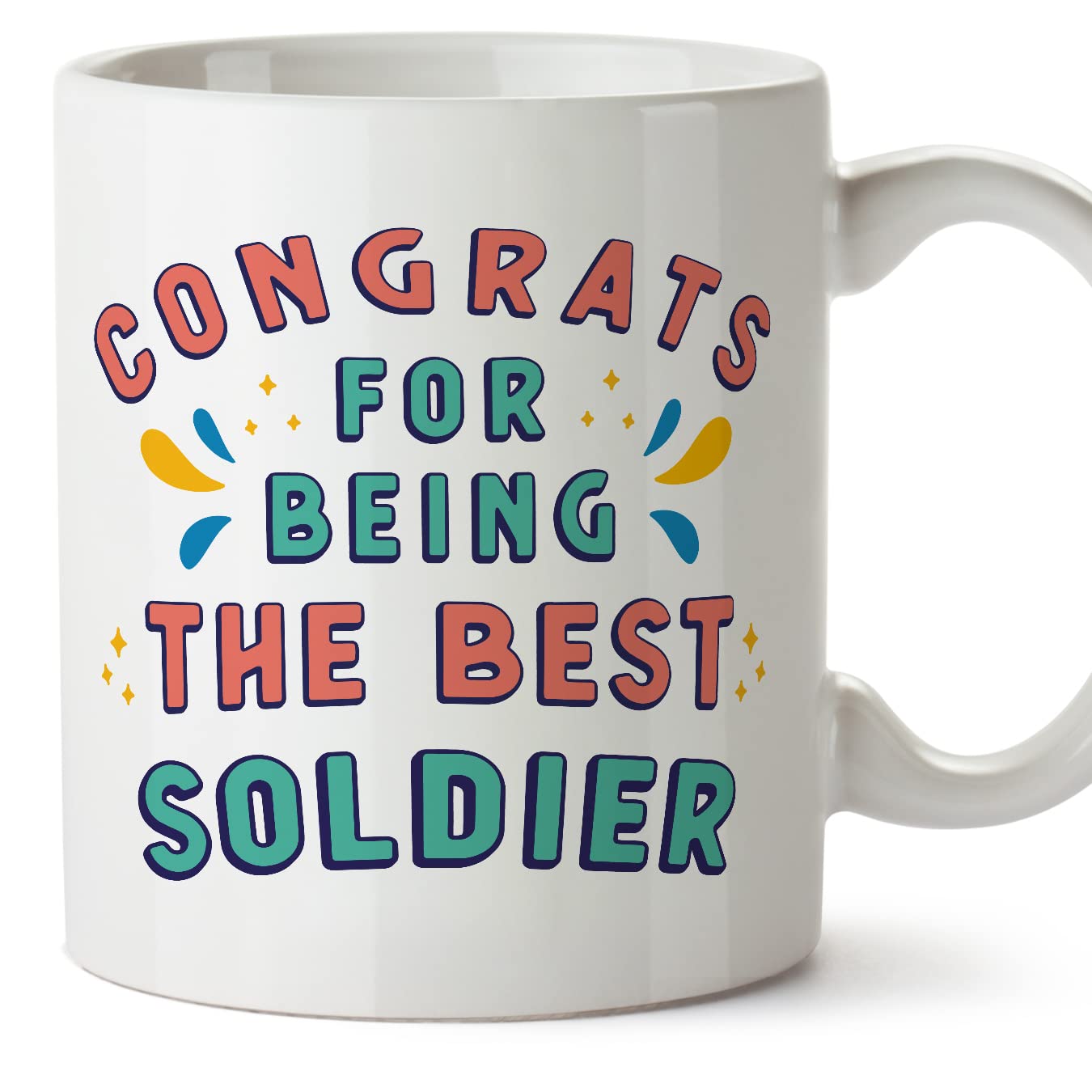 MUGFFINS Soldier Mug - in English - Congrats for Being The Best - Funny Gift for Colleagues - Ceramic 11oz Mug