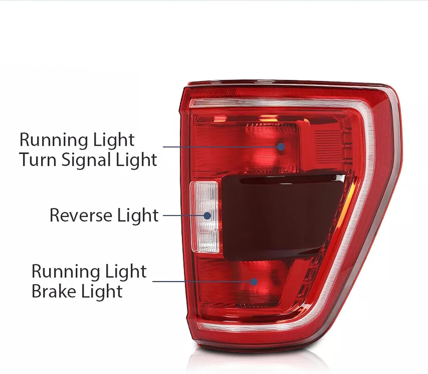 Tail Light w/Blind Spot Fit for 2021 2022 2023 Ford F150 XLT TREMOR,Halogen Taillight Brake Lamp Reverse Light Replacement Right Passenger Side ‎FO2819159 ML3Z13404C(Module NOT Included)