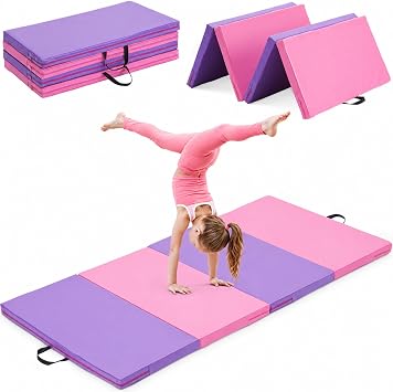 Gymnastics Mat, 3x6FT / 4x8FT 2" Thick Kids Folding Tumbling Mat