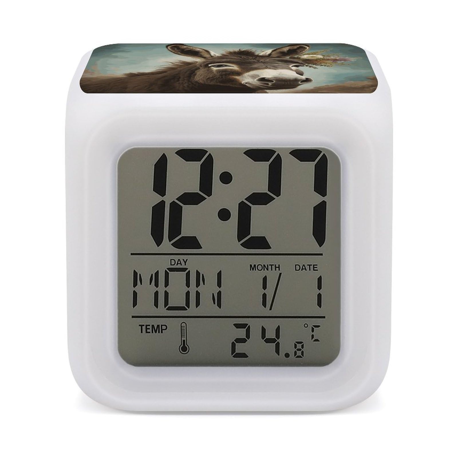 Relojes digitales que cambian de color con pantalla grande y diseño de animales para oficina