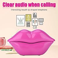Vista 4 de Teléfono de labios con forma de labios en forma de labio, lindo escritorio brillante con cable para el hogar, hotel, oficina, decoración, regalo