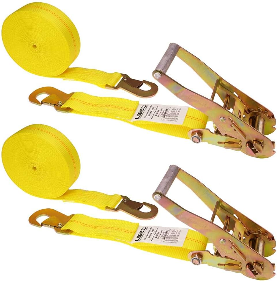 US Cargo Control, Ratchet Straps with Snap Hook, 2 Inch