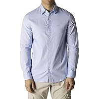 Armani Exchange Slim Fit Oxford Button Up Shirt Maglietta, Light Blue Oxford/7b