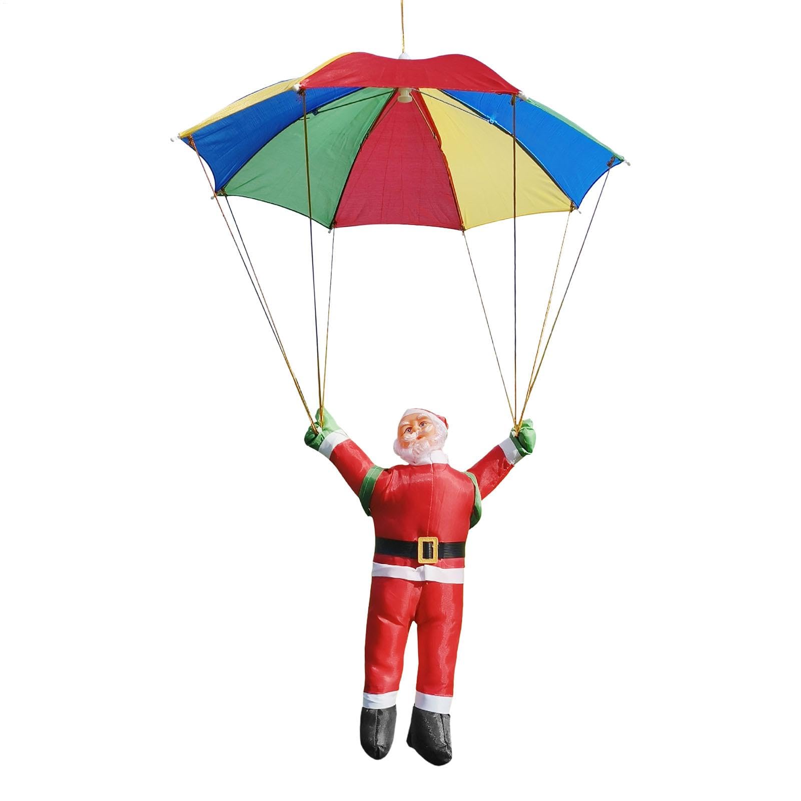Pendentif Père Noël volant décoration de sapin avec parachute textile stable
