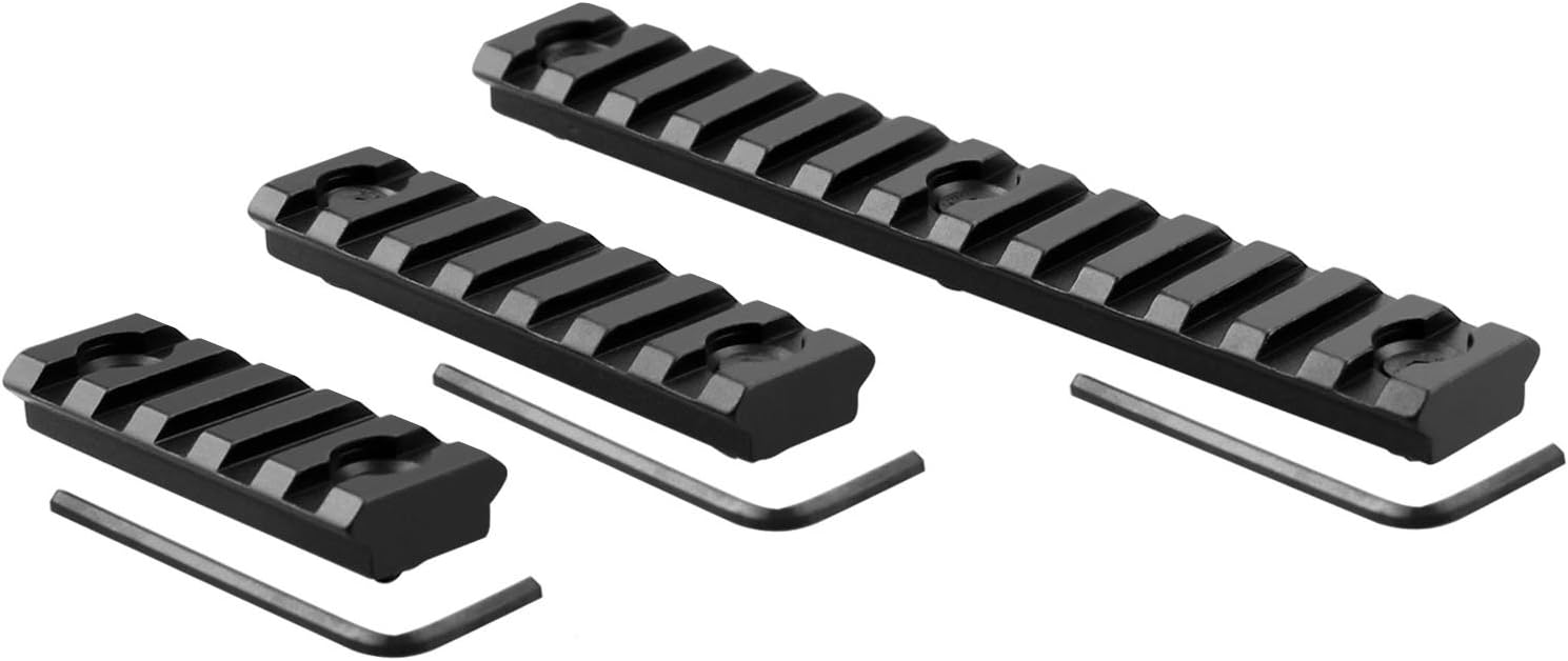 Monoki Picatinny Rail Sections for Keymod, 5-Slot 7-Slot 13-Slot Lightweight Picatinny Rail Section for Keymod Handguard Mount Rail System with 3 Allen Wrench & Solid-Style, 3 Pack (5/7/13-Slot) : Sports & Outdoors