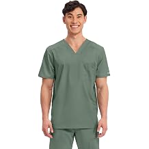 Cherokee Scrub for Mens Tuckable V-Neck Top with 1 Chest Pocket, Pen Slot, Ultra Soft, Durable, 2-Way Stretch Fabric- WW690