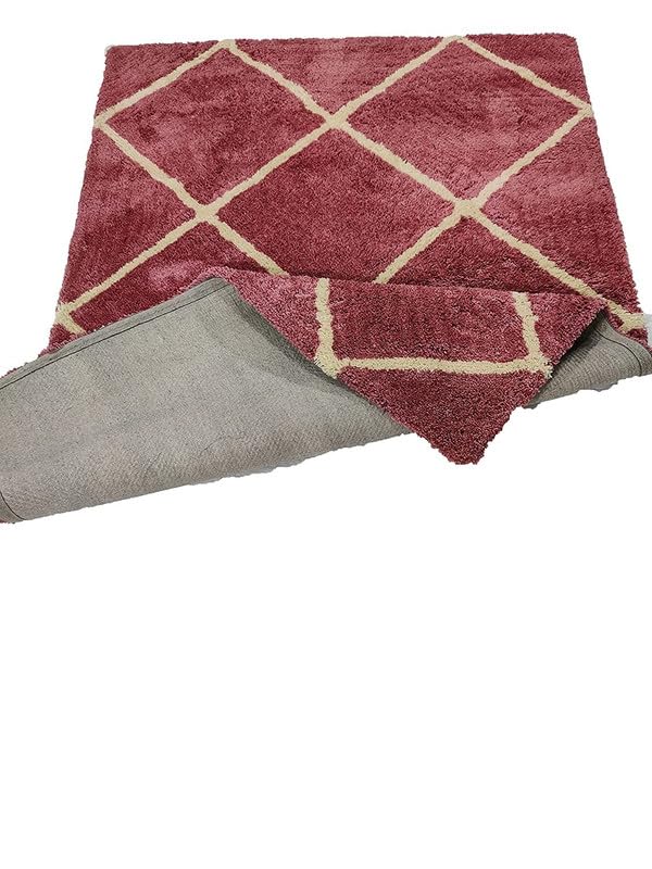 Image of HandmadeSHAGGY Pure Microfiber Smooth & Anti-Skid Carpets for Bedroom & Living Room, 2 inch Thickness Size- 12X18 Feet
