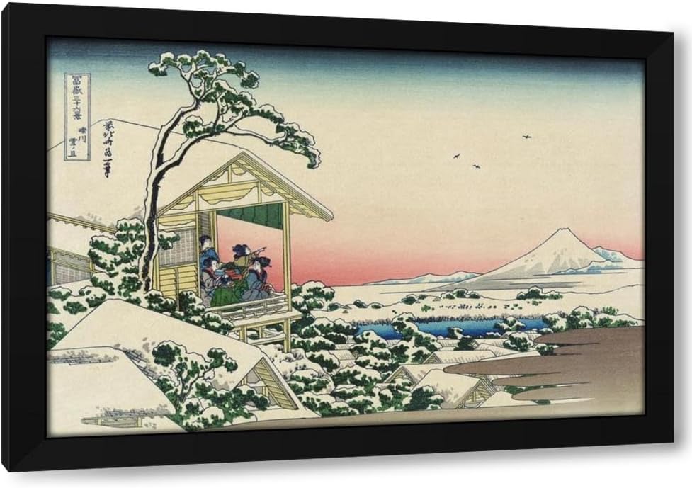 ArtDirect Teahouse at Koishikawa the Morning After a Snowfall 48x32 UnFramed Museum Art Print Poster Ready for Framing by Katsushika Hokusai (Japanese, 1760-1849)
