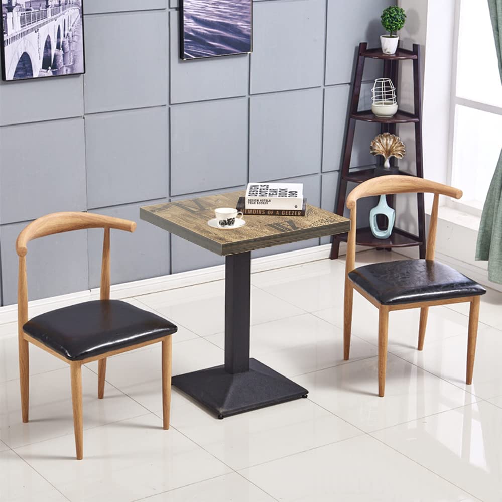 OHMG Tavolo da bar, 60 x 60 x 75 cm, tavolo da pranzo industriale retrò, tavoli da cucina da bistrò, tavolo quadrato, tavoli da bistrot in metallo e legno, stile industriale (1)