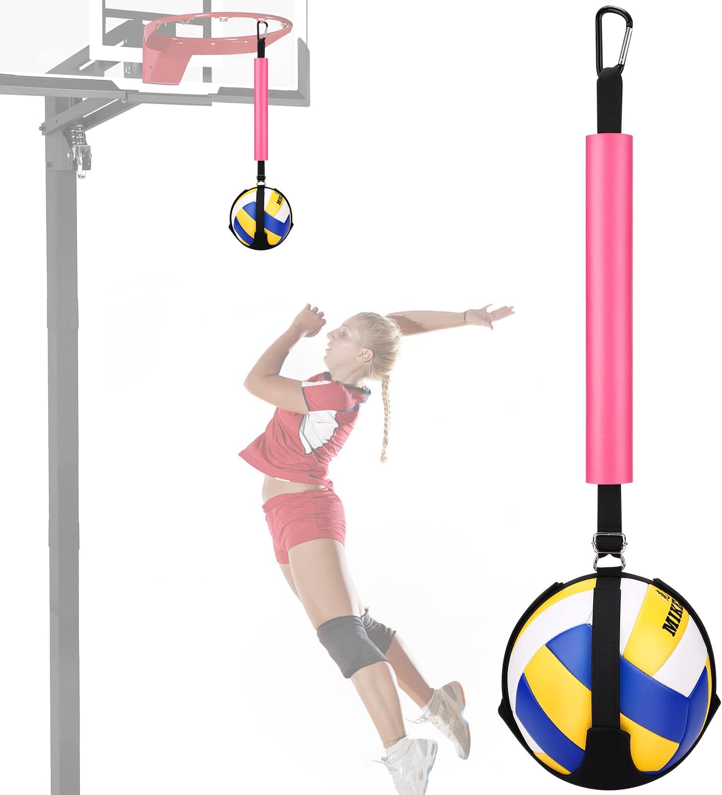 TOBWOLF Volleyball Spike Trainer, Solo Serve Trainer Volleyball Attack Traine...