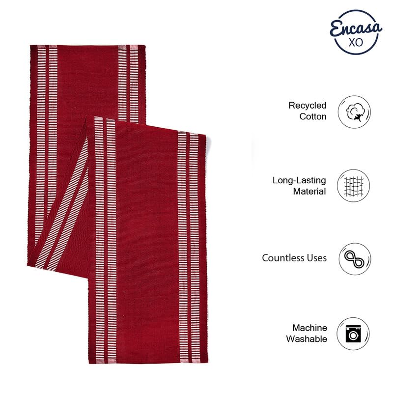 Encasa XO Dining Table Runner 32x183 cm, Ladder Red, 72 x 12.6 inch (Rectangle) - Image 2