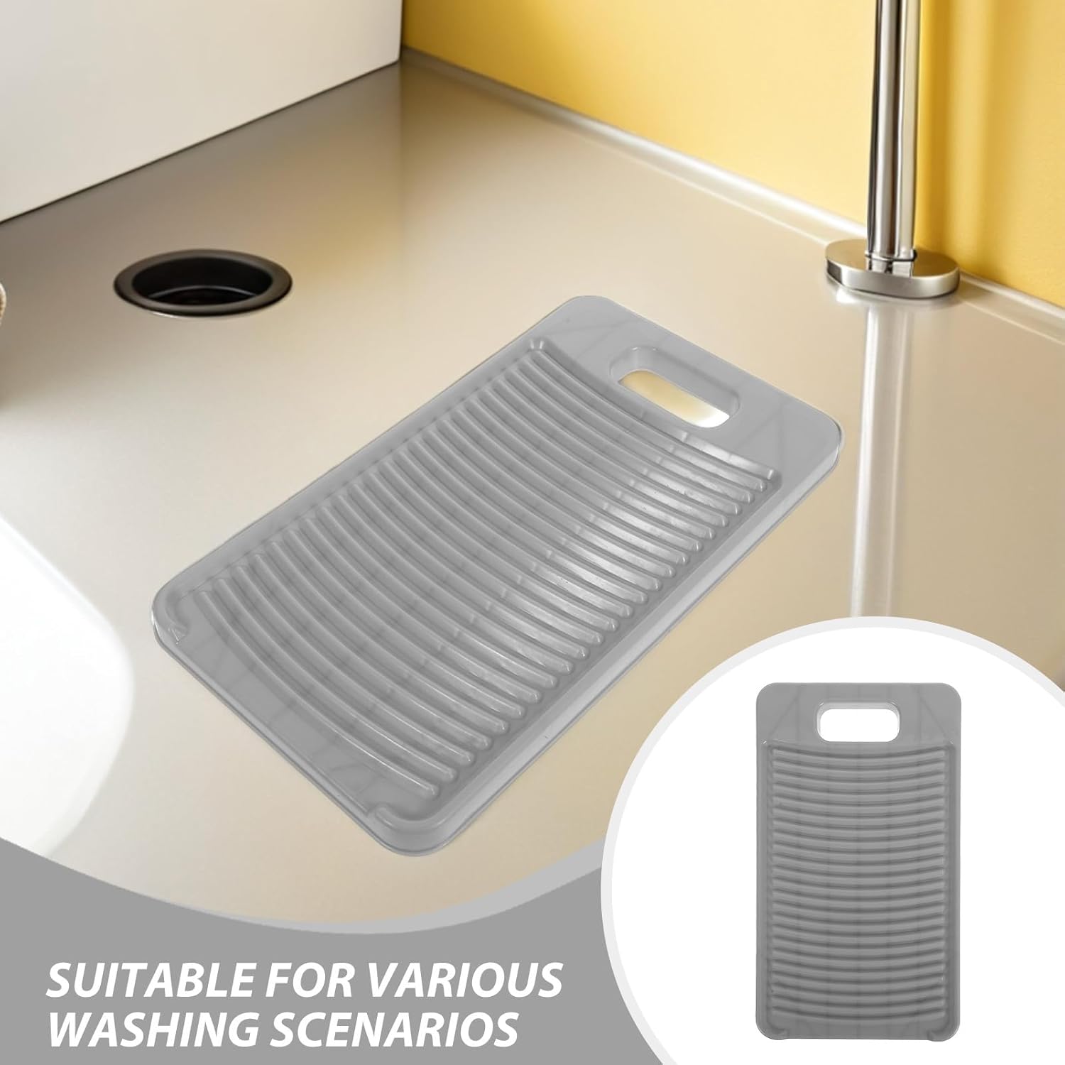 Washboard, Plastic Non Slip Clothes Household Scrub Board Manual Pad