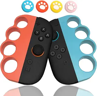 Switch2 Fit Boxing/Fit Boxing 2/3に対応 コントローラー グリップ switch2に対応 ジョイコン2用 コントローラー ハンドル 大人と子供向け フィットボクシング ゲーム用グリップ 2個セット (オレンジ＆ブルー)