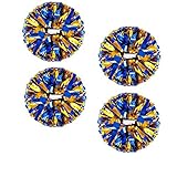 4Pcs Metallic Cheerleading Pom Poms for Kids, Creatiee 2 Pair Cheerleader Cheering Squad Pompoms for