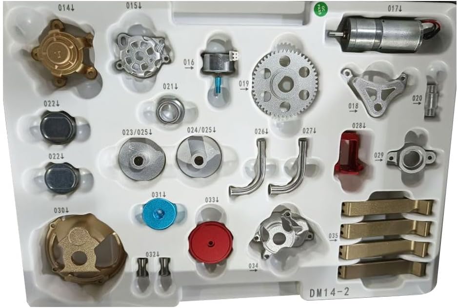 Engine Model Kit, Mini V2 Double-Cylinder Metal Engine Model, Educational Physics Experiment STEM Toys-DM114