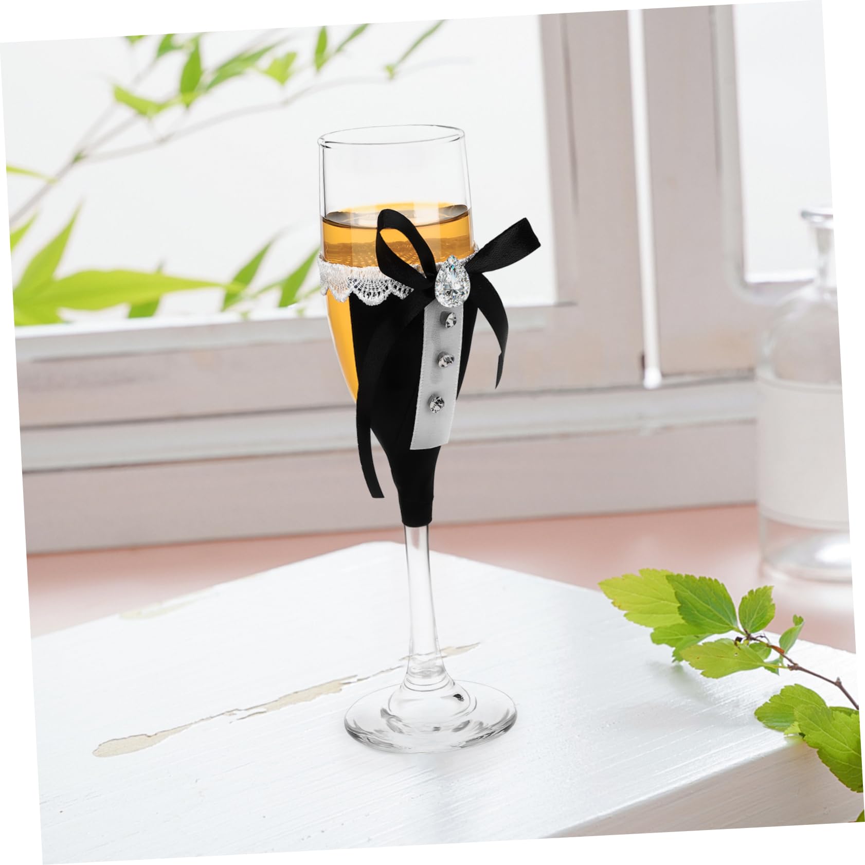 OUNONA Juego de Copas de Boda 1 Set de Vidrio para Brindis Nupcial