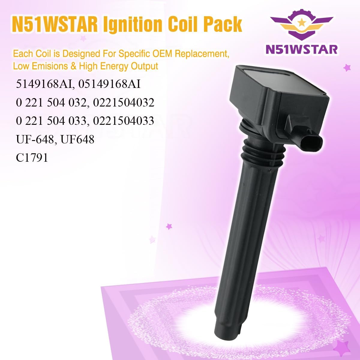 Ignition Coil Packs Set of 6 Compatible with Chrysler Jeep Dodge 200 300 Charger Grand Caravan Cherokee Journey ProMaster Wrangler 1500 Town Country Durango Routan 3.6L V6 for UF648
