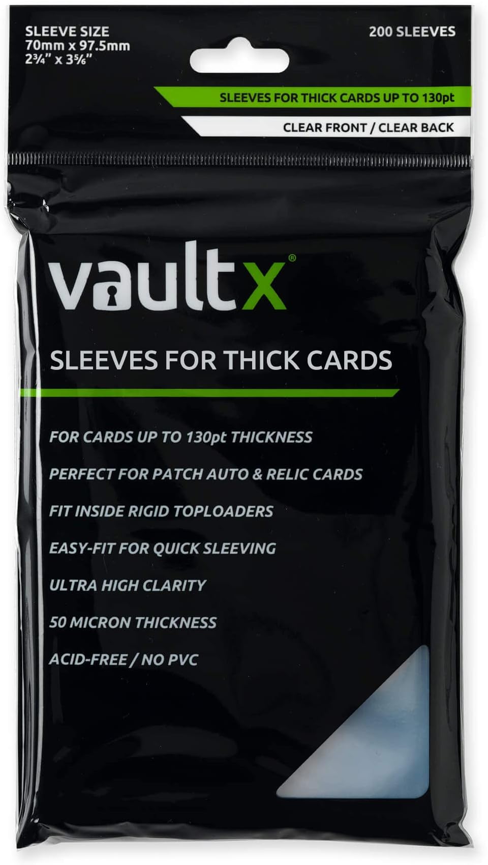 Soft Penny Sleeves for Thicker Cards up to 130pt (200 Pack) for Standard Trading Cards TCG, Clear